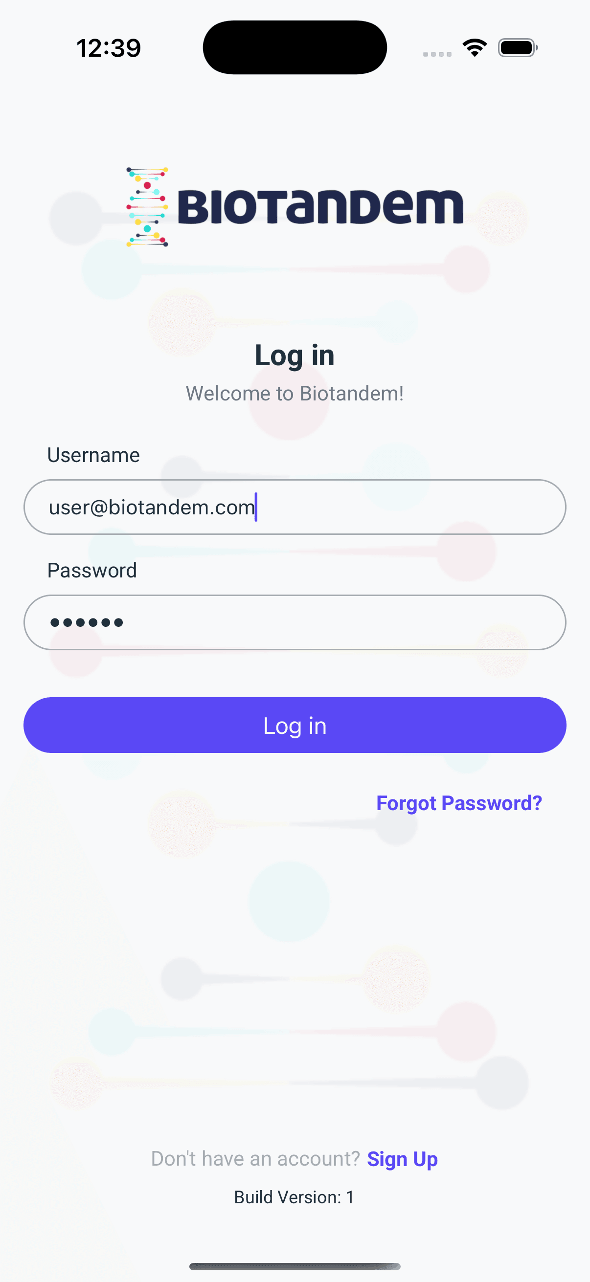Biotandem Mobile Screenshot 1